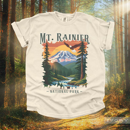 Retro rainier national park - mt,