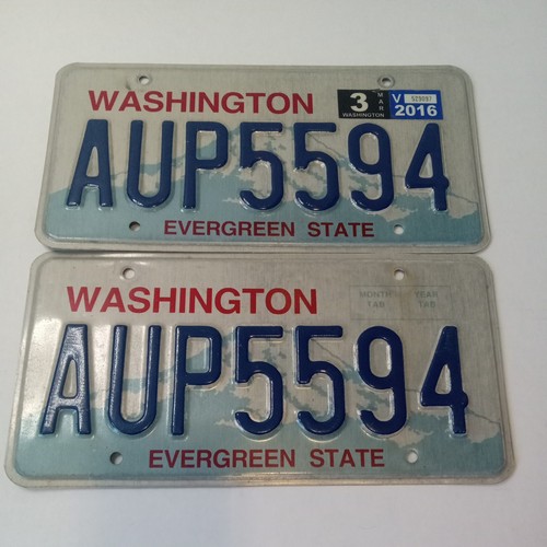 Washington license plate set - license,